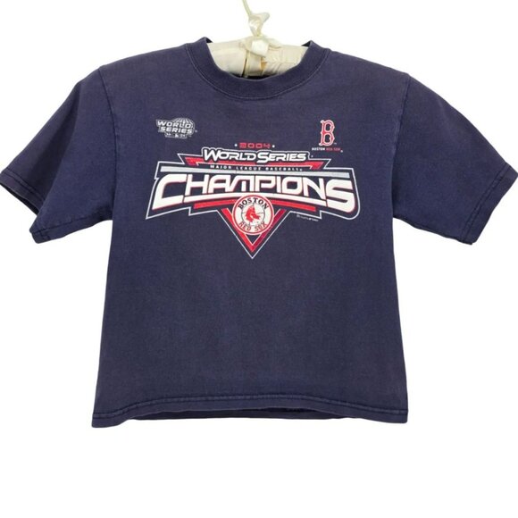 Vintage Boston Red Sox Youth Small (6-8) Shirt Delta 2004 World Series Blue - Picture 1 of 9
